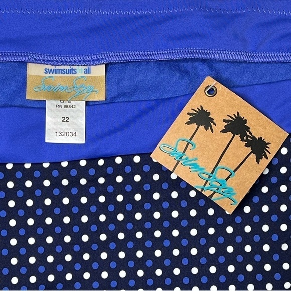 NWT SWIMSUITS FOR ALL Swim Sexy Bottoms Blue White Black Plus Size 22 - Picture 7 of 13